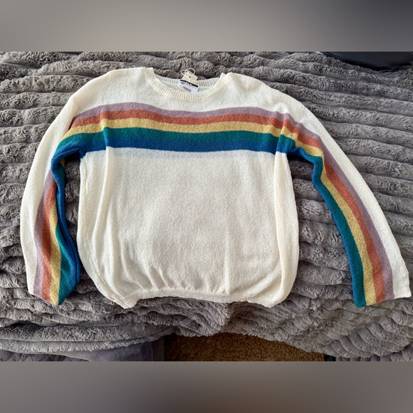 Mystree Sweaters - Mystree Multicolor Stripe Crew Neck Sweater
